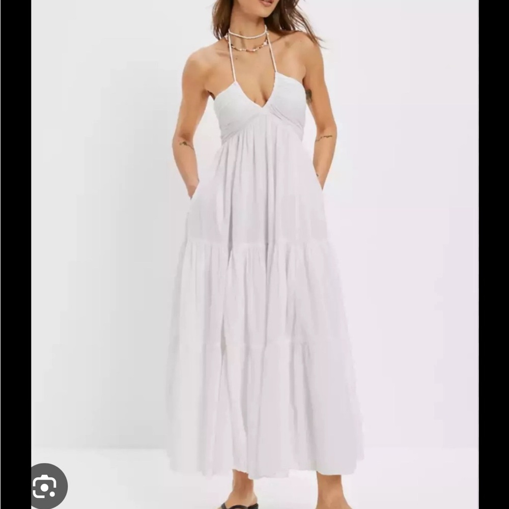 AE ruched halter midi dress NWT
